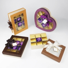 Бумажная коробка с подарочной коробкой для шоколада с прозрачным ПВХ-окном