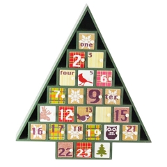 Plaid Decorative Tree Shaped Advent Calendar для рождественского подарка