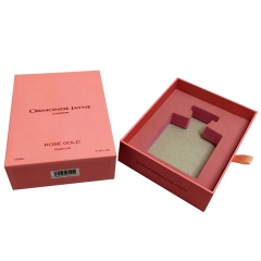 Прекрасная розовая парфюмерная подарочная коробка с ящиком для оформления логотипа