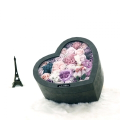 Пользовательская печать Heart Shape Paper Hat Цветочная подарочная коробка с ПВХ на День святого Валентина