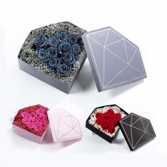 Special Diamond Shaped Cardboard Paper Box for Packing Flower