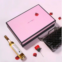 Розовый прямоугольник Custom логотип Бумага подарочная коробка для упаковки рубашки
