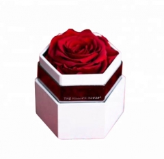 Новая розовая подарочная коробка Маленькая картонная шестиугольная цветочная шляпная коробка