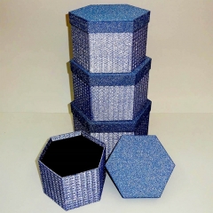 Картонная коробка шестиугольника с блестками 2019 для упаковки аксессуаров