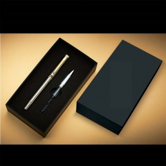 Роскошная подарочная коробка из черной бумаги для упаковки ручки с подносом