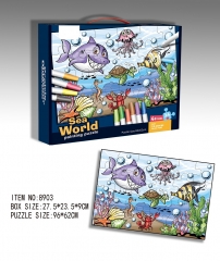 Wholesale 12 Water Color Pens Painting Custom Jigsaw Puzzles for Kids
