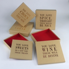 жесткие изготовленные на заказ слова горячего тиснения крафт-картон упаковка конфет и шоколада подарочная коробка